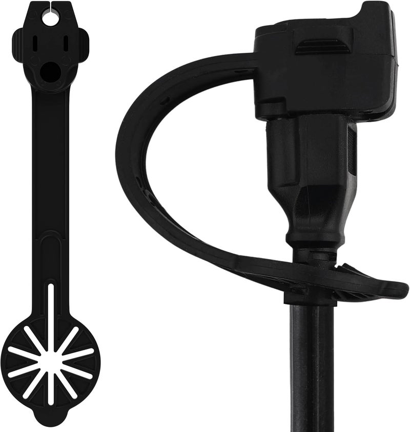 Prong Shield Outdoor Weatherproof Plug Cover - Extension Cord Waterproof Protector Covers for 120v Electric, 3 Prong Male End Weather Proof Exterior Ends Caps for Outside Electrical Plugs (2,Black) - Image 1